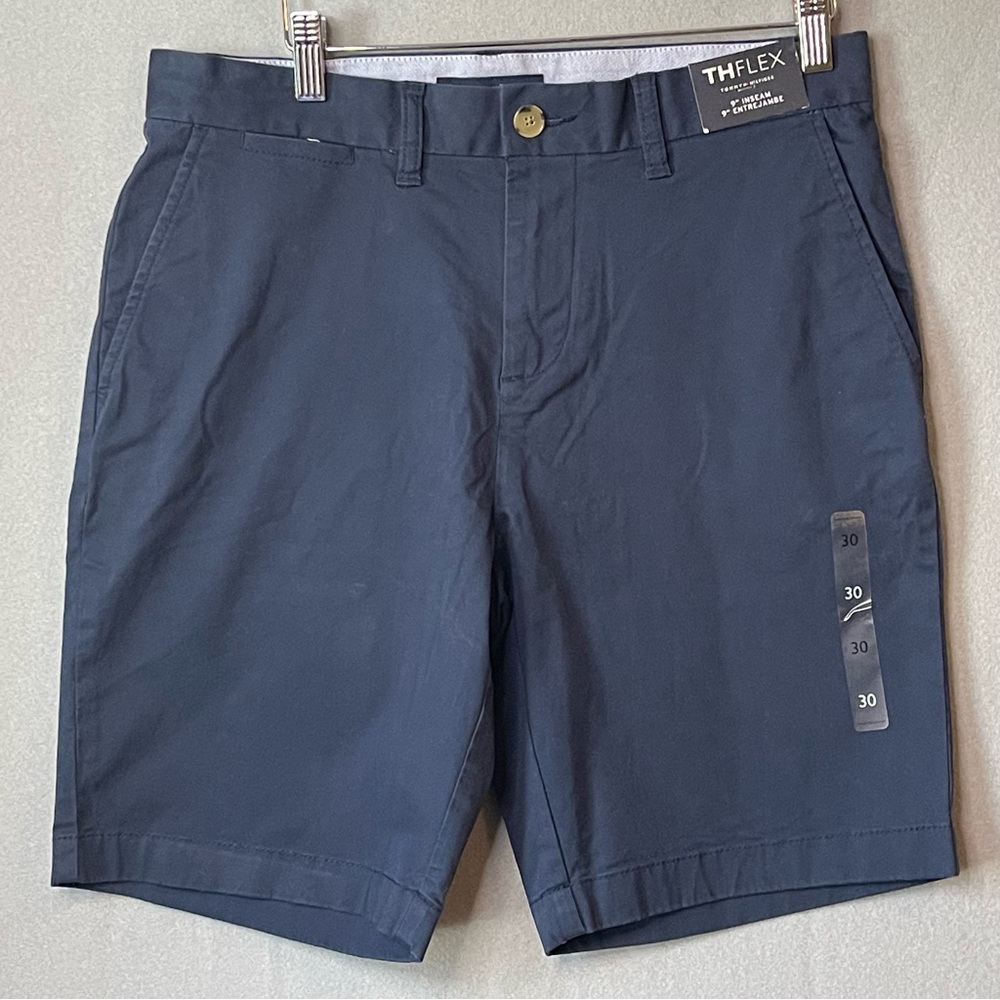 Tommy Hilfiger TH Flex Blue Shorts Mens 30 Classic Stretch Chino NWT